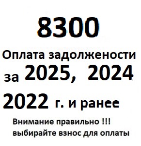 Оплата взноса и задолженности за 2025год, 2024год, 2022 год и ранее за электрифицированный без эл. счетчика, за каждый неоплаченный год.